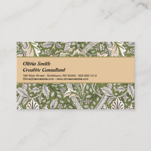 : William Morris Windrush Grünes Muster: Vintage Visitenkarte