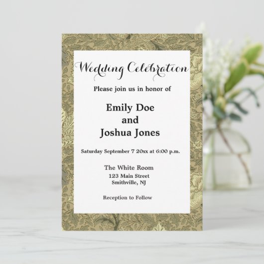 William Morris Windrush Wallpaper Pattern Einladung (Stehend Vorderseite)