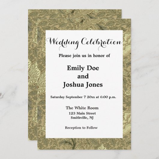 William Morris Windrush Wallpaper Pattern Einladung (Vorne/Hinten)