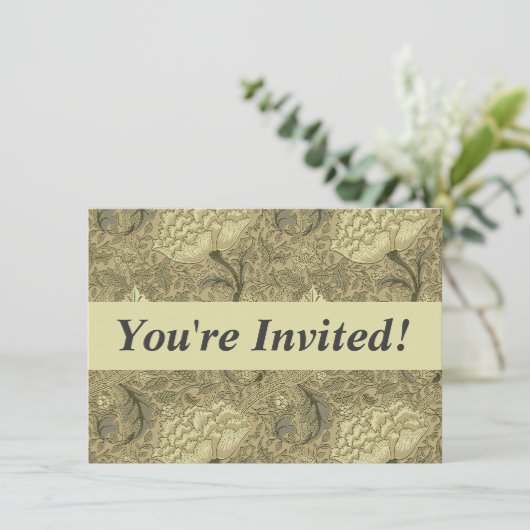William Morris Windrush Wallpaper Pattern Einladung (Stehend Vorderseite)