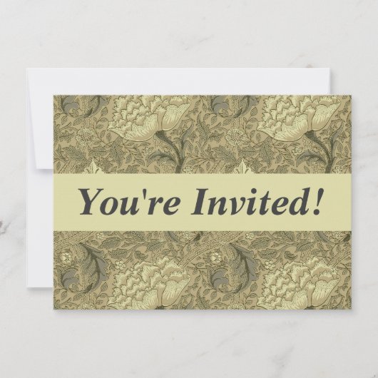 William Morris Windrush Wallpaper Pattern Einladung (Vorderseite)