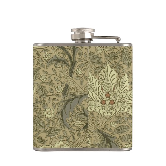 William Morris Windrush Wallpaper Pattern Flachmann (Rückseite)