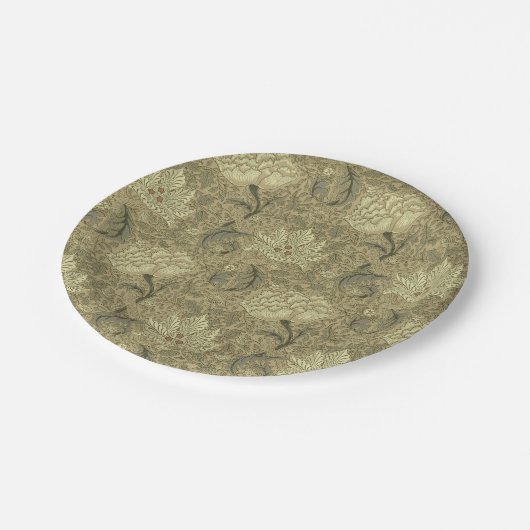 William Morris Windrush Wallpaper Pattern Pappteller (Schrägansicht)