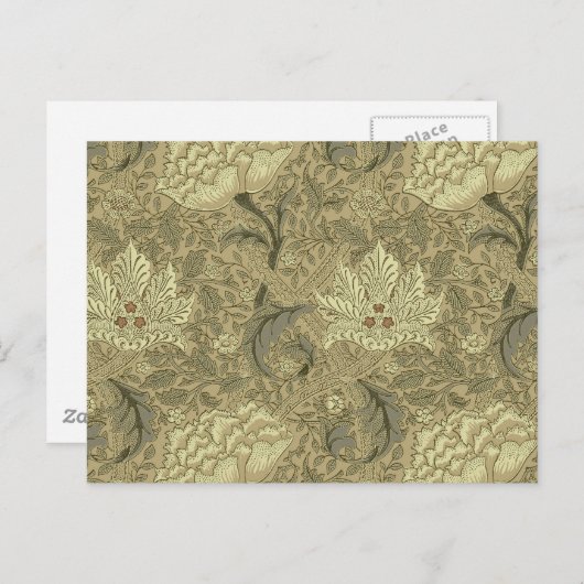 William Morris Windrush Wallpaper Pattern Postkarte (Vorne/Hinten)