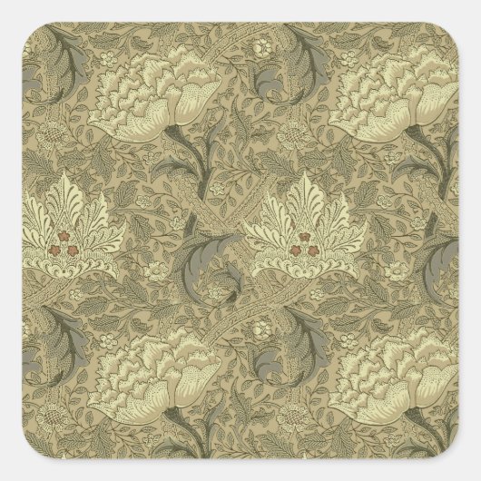 William Morris Windrush Wallpaper Pattern Quadratischer Aufkleber (Vorderseite)