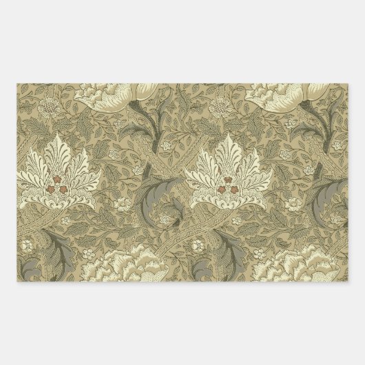 William Morris Windrush Wallpaper Pattern Rechteckiger Aufkleber (Vorderseite)