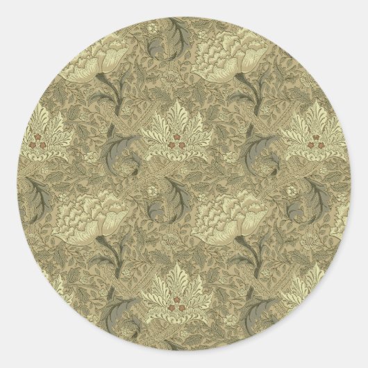 William Morris Windrush Wallpaper Pattern Runder Aufkleber (Vorderseite)