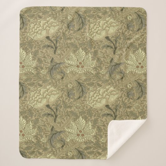 William Morris Windrush Wallpaper Pattern Sherpadecke (Vorderseite)