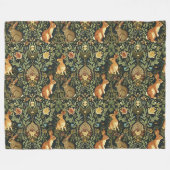 William Morris Woodland Floral Rabbits Christmas Fleecedecke (Vorderseite (Horizontal))