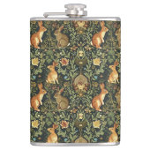 William Morris Woodland Floral Rabbits Weihnachten Flachmann (Vorderseite)