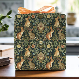 William Morris Woodland Floral Rabbits Weihnachten Geschenkpapier