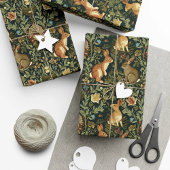 William Morris Woodland Floral Rabbits Weihnachten Geschenkpapier