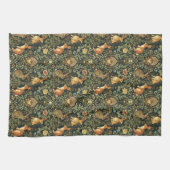 William Morris Woodland Floral Rabbits Weihnachten Geschirrtuch (Horizontal)