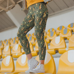 William Morris Woodland Floral Rabbits Weihnachten Leggings