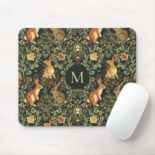 William Morris Woodland Floral Rabbits Weihnachten Mousepad (Mit Mouse)