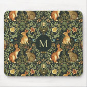 William Morris Woodland Floral Rabbits Weihnachten Mousepad (Vorne)