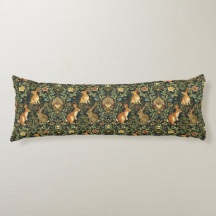 William Morris Woodland Floral Rabbits Weihnachten Seitenschläferkissen