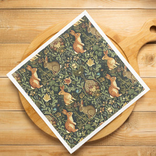 William Morris Woodland Floral Rabbits Weihnachten Serviette