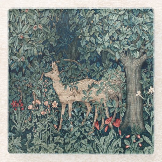 William Morris Woodland Tapestry Deer Stag Glasuntersetzer (Vorderseite)