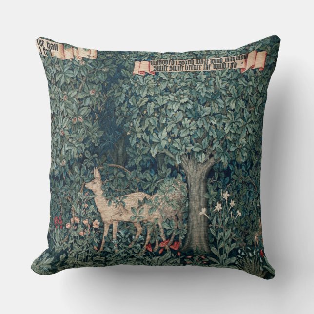 William Morris Woodland Tapestry Deer Stag Kissen (Vorderseite)