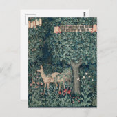 William Morris Woodland Tapestry Deer Stag Postkarte (Vorne/Hinten)