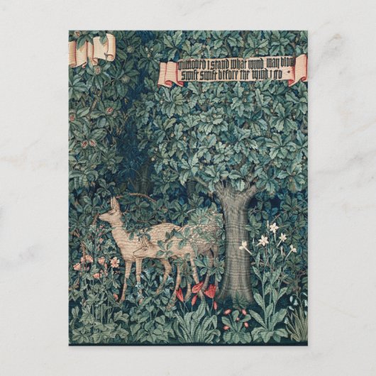 William Morris Woodland Tapestry Deer Stag Postkarte (Vorderseite)