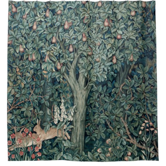 William Morris Woodland Tapestry Rabbits Duschvorhang (Vorderseite)