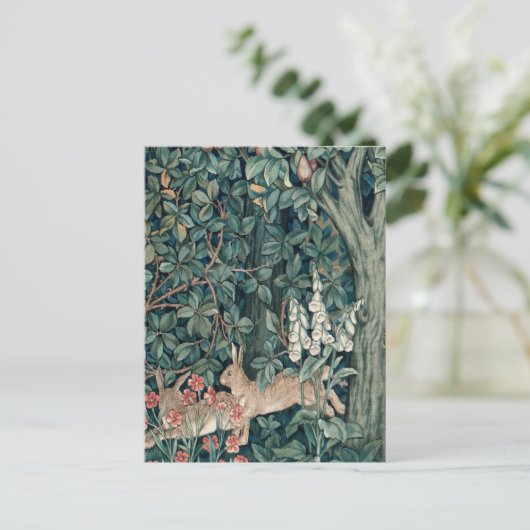 William Morris Woodland Tapestry Rabbits Postkarte (Stehend Vorderseite)