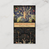 William Morris Woodpecker Orange Tree of Life Visitenkarte (Vorderseite)