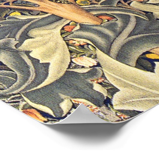 William Morris Woodpecker Pattern Poster (Ecke)