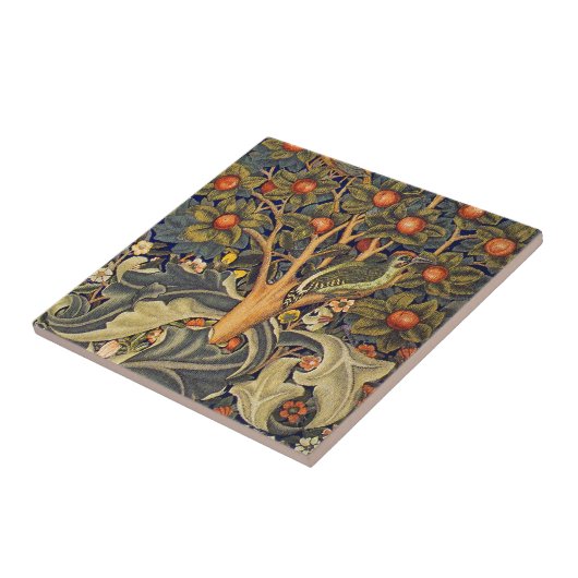 William Morris Woodpecker Pre-Raphaelite Fliese (Seite)