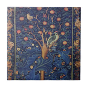 William Morris Woodpecker Tapester Birds Floral Fliese