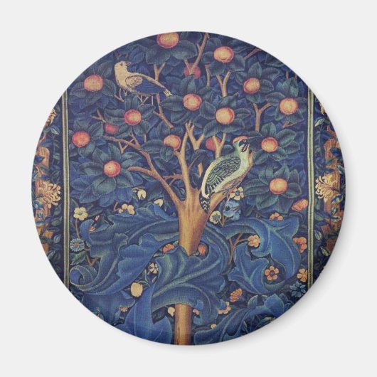 William Morris Woodpecker Tapester Birds Floral Magnet (Vorne)