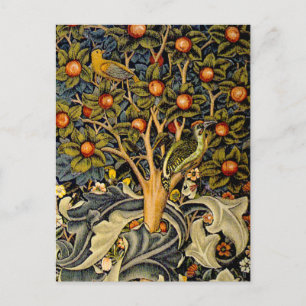 William Morris Woodpecker Tapester Birds Floral Postkarte