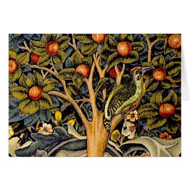 William Morris Woodpecker Tapestes Arts & Crafts (Vorderseite (Horizontal))