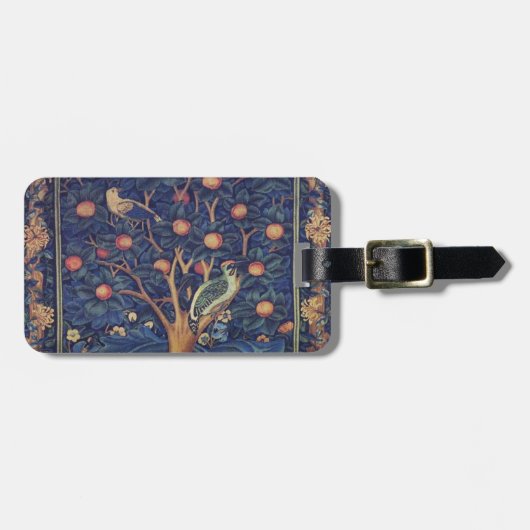 William Morris Woodpecker Tapestes Arts & Crafts Gepäckanhänger (Vorderseite horizontal)