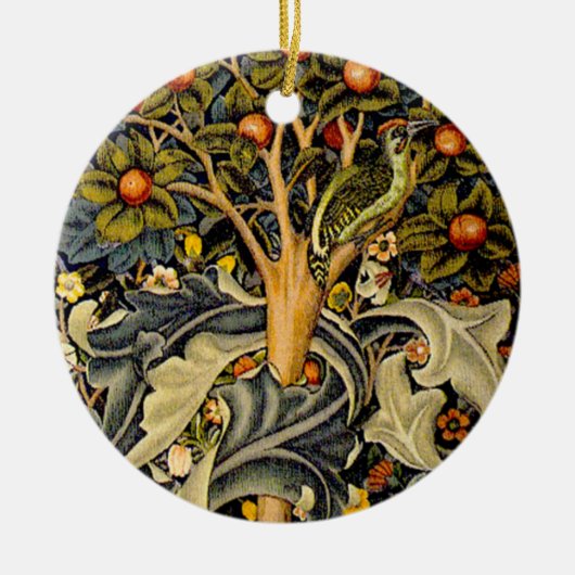 William Morris Woodpecker Tapestes Arts & Crafts Keramik Ornament (Vorne)