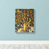 William Morris Woodpecker Tapestes Arts & Crafts Leinwanddruck (Insitu (Holzboden))