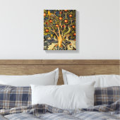 William Morris Woodpecker Tapestes Arts & Crafts Leinwanddruck (Insitu (Schlafzimmer))