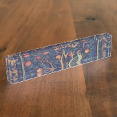 William Morris Woodpecker Tapestes Arts & Crafts Namensplakette (Seite)