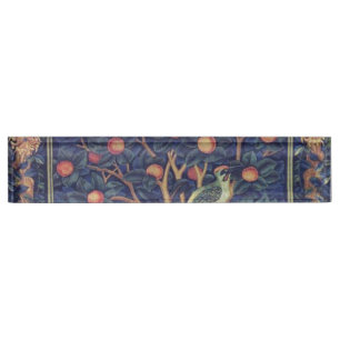 William Morris Woodpecker Tapestes Arts & Crafts Namensplakette