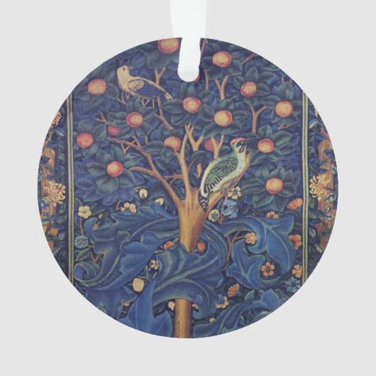 William Morris Woodpecker Tapestes Arts & Crafts Ornament (Rückseite)