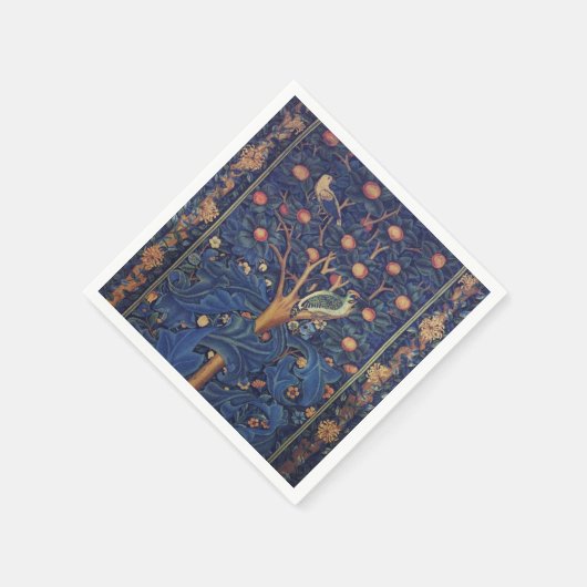 William Morris Woodpecker Tapestes Arts & Crafts Serviette (Ecke)