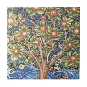 William Morris Woodpecker Tapestes Floral Vintag Fliese