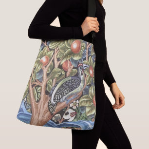 William Morris Woodpecker Tapestes Floral Vintag Tragetaschen Mit Langen Trägern