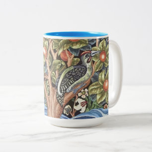 William Morris Woodpecker Tapestes Floral Vintag Zweifarbige Tasse