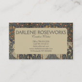 William Morris Woodpecker Tapestry Visitenkarte (Rückseite)