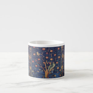 William Morris Woodpecker-Teppich Blau-Design Espressotasse