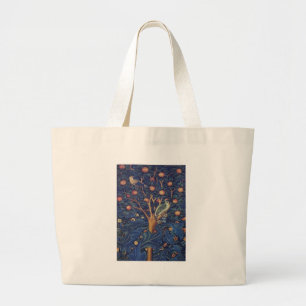 William Morris Woodpecker-Teppich Blau-Design Jumbo Stoffbeutel