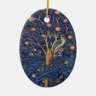 William Morris Woodpecker-Teppich Blau-Design Keramikornament